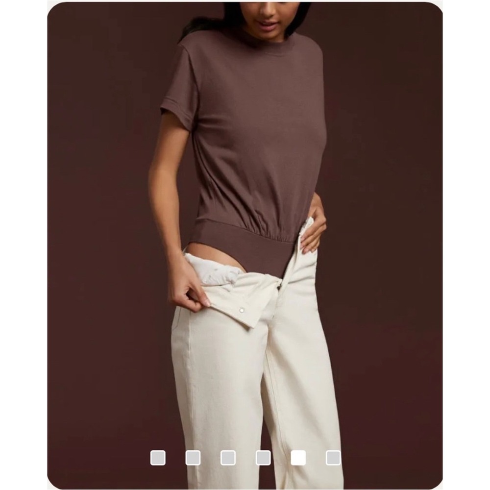 nuuds Everyday T-Shirt Bodysuit Size XXL Chocolate Brown